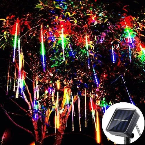 Solar LED Meteor Shower Rain Lights Holiday String Lights Waterproof