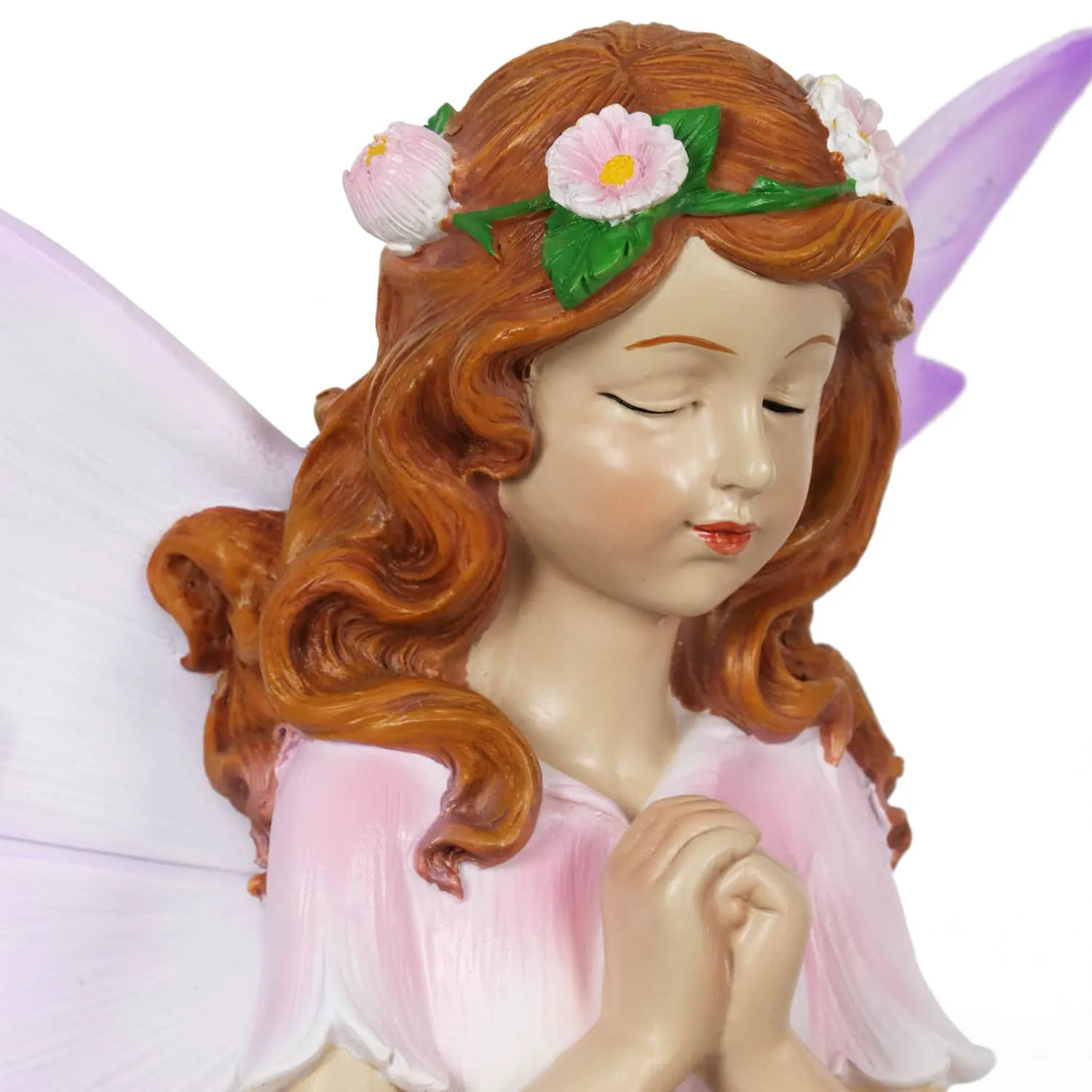 Solar Wishing Fairy with Firefly Jar and Flower, 10 Inch