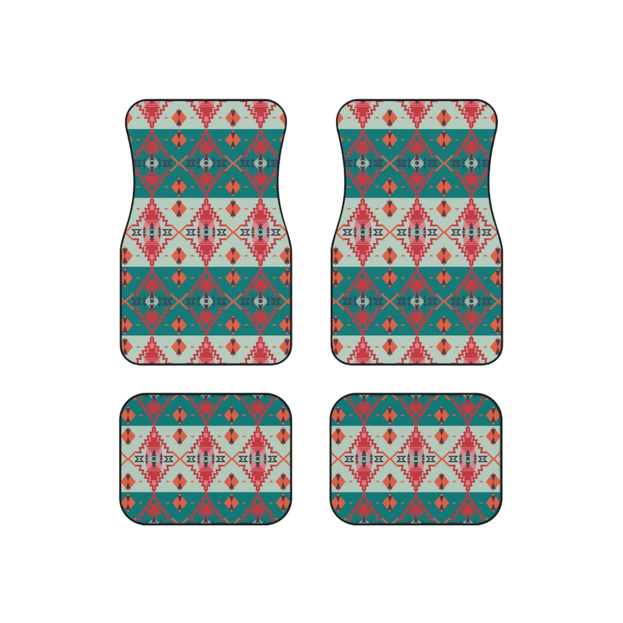 Southwestern Car Mats (Set of 4) Sahara Sunset Polyester Rubber Car Mats for Car SUV