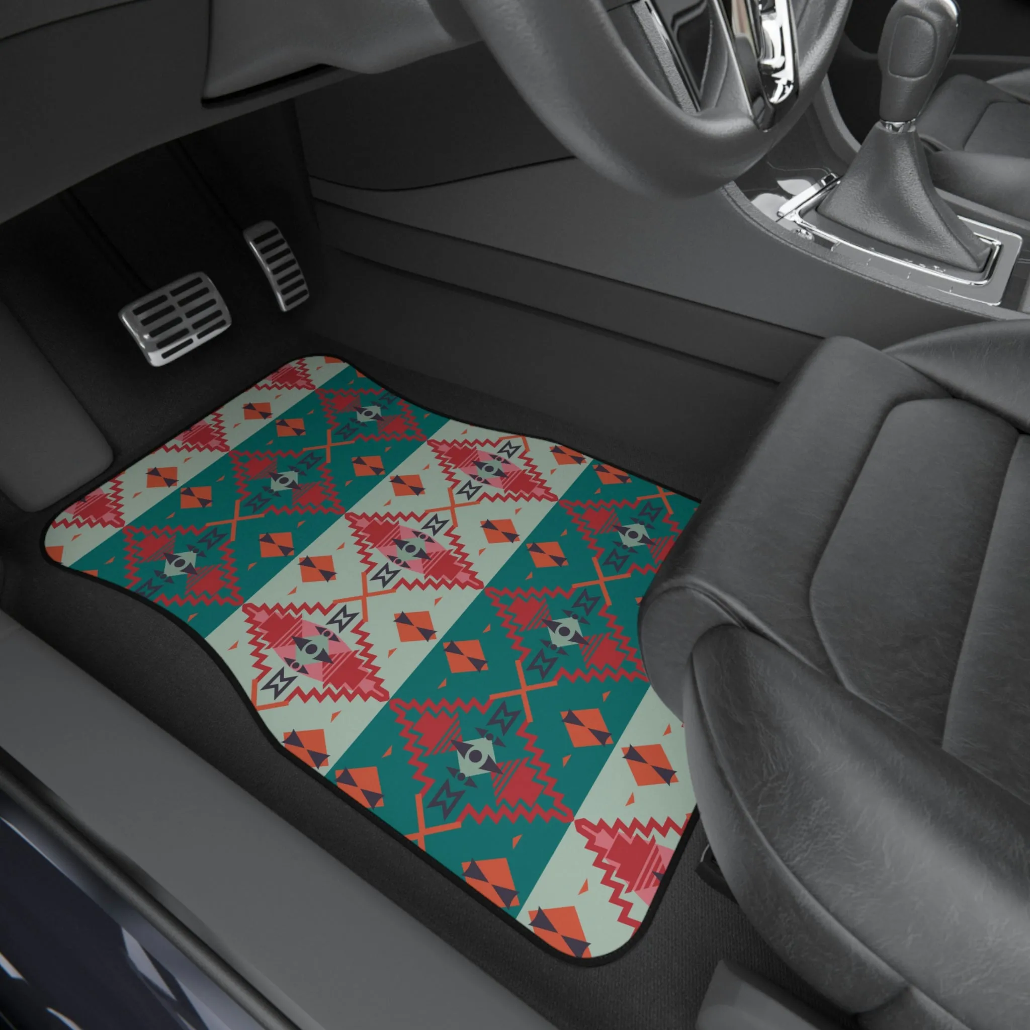 Southwestern Car Mats (Set of 4) Sahara Sunset Polyester Rubber Car Mats for Car SUV