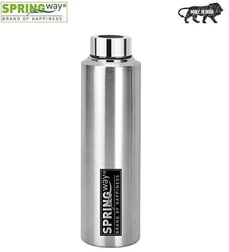 SPRINGWAY - Brand of Happiness Eco-Neer Stainless Steel Water Bottle, 1000ml (Red, Yellow, Green and Steel) - Set of 4