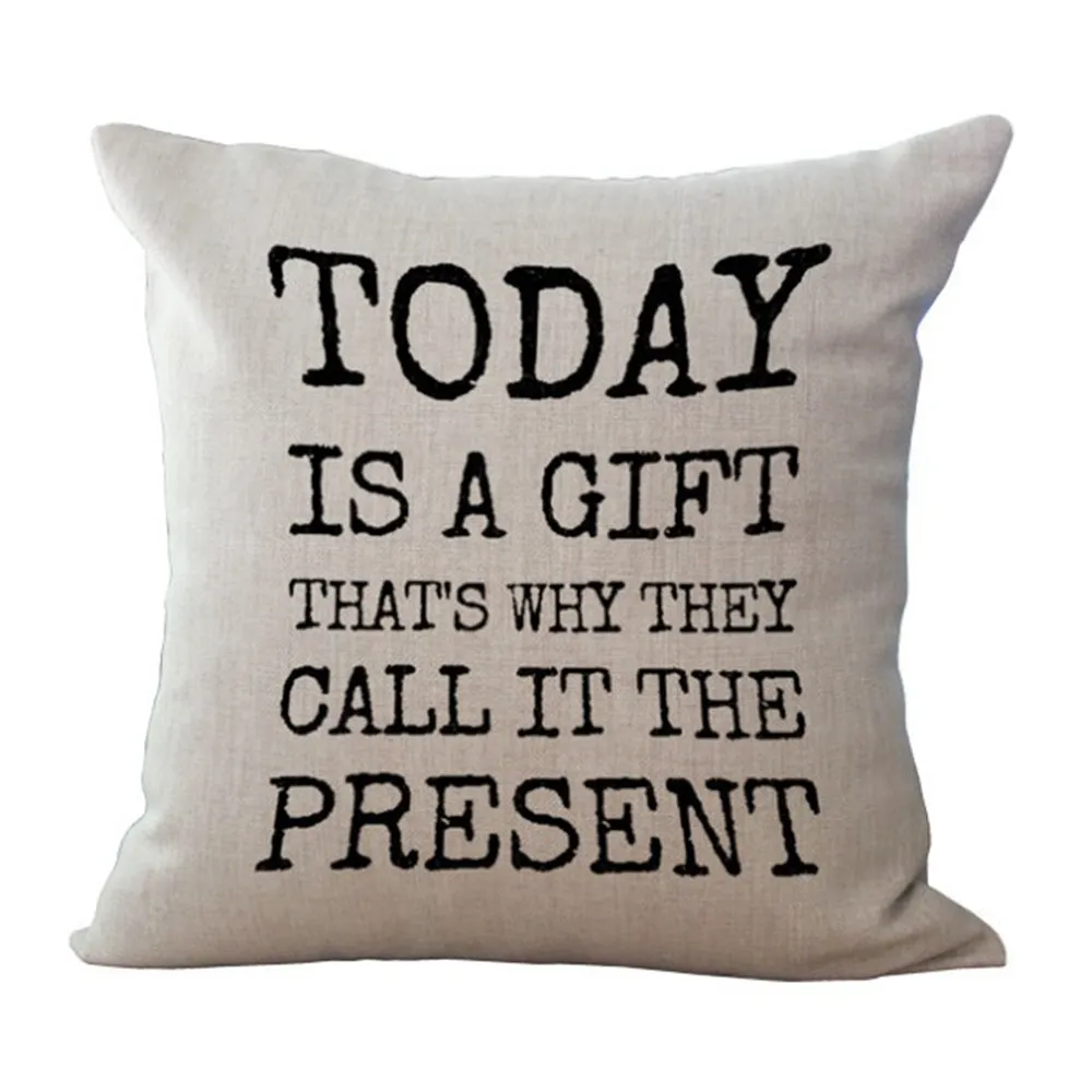 Square Cloth Pillow Covers with Words