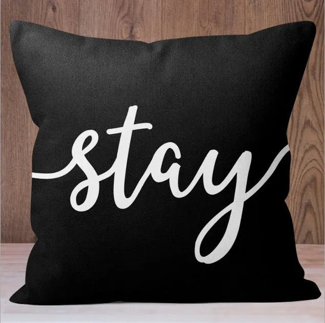 Square Cloth Pillow Covers with Words