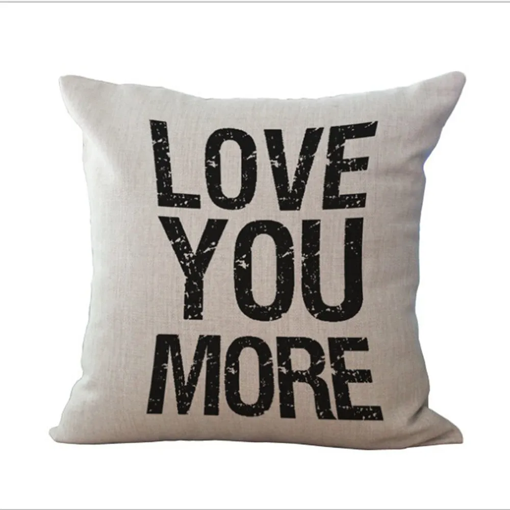 Square Cloth Pillow Covers with Words