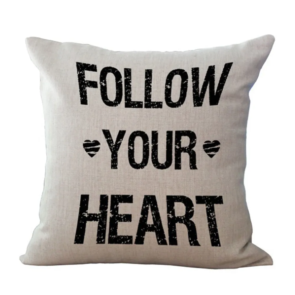 Square Cloth Pillow Covers with Words