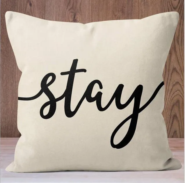 Square Cloth Pillow Covers with Words