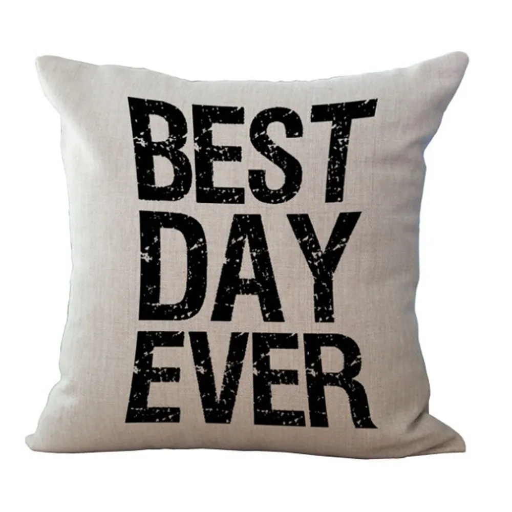 Square Cloth Pillow Covers with Words