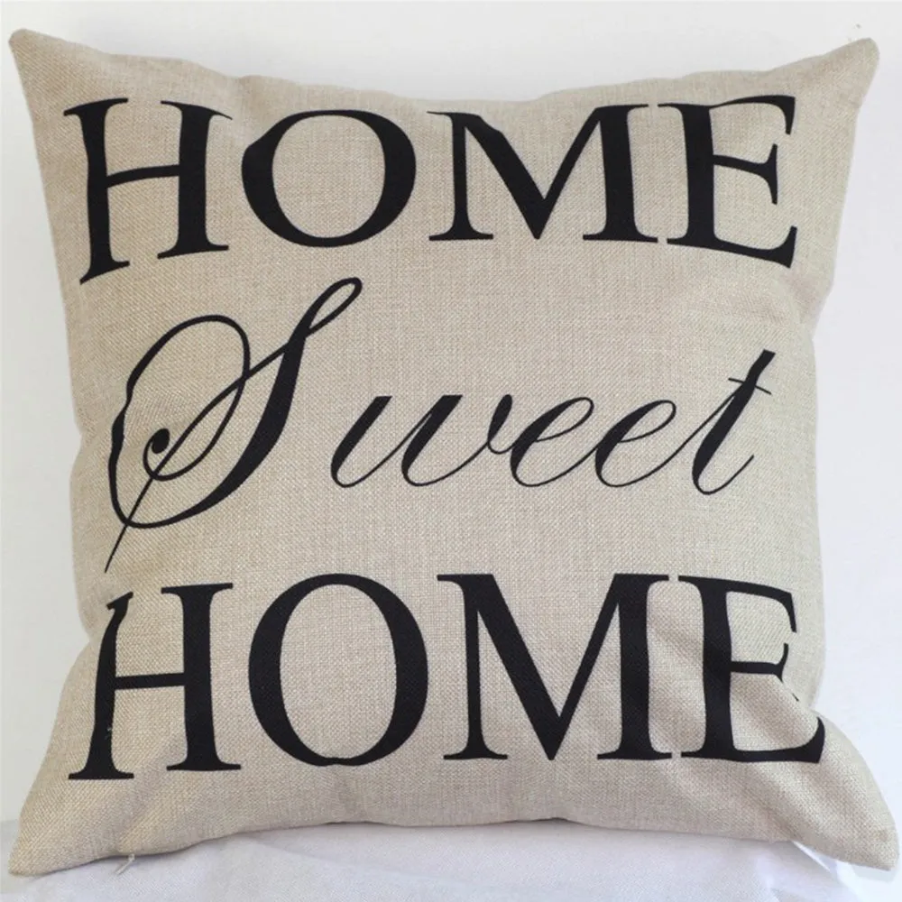 Square Cloth Pillow Covers with Words