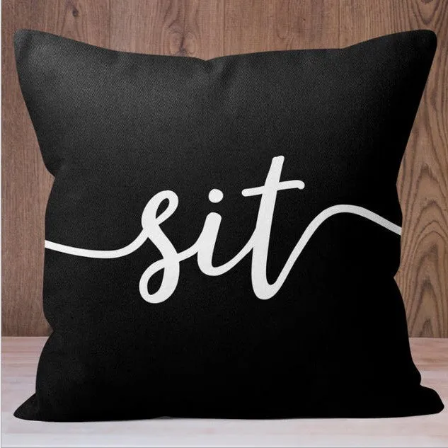 Square Cloth Pillow Covers with Words