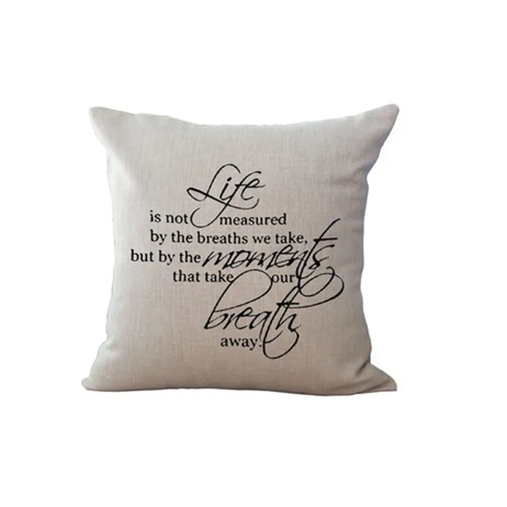 Square Cloth Pillow Covers with Words