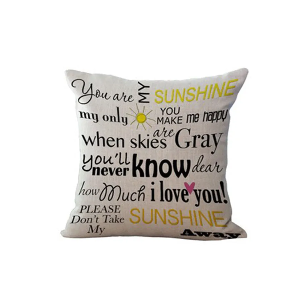 Square Cloth Pillow Covers with Words