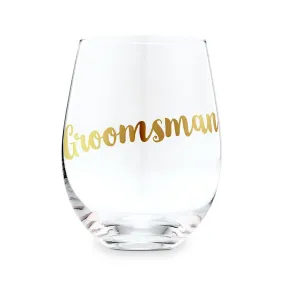 STEMLESS TOASTING WINE GLASS GIFT FOR WEDDING PARTY - GROOMSMAN