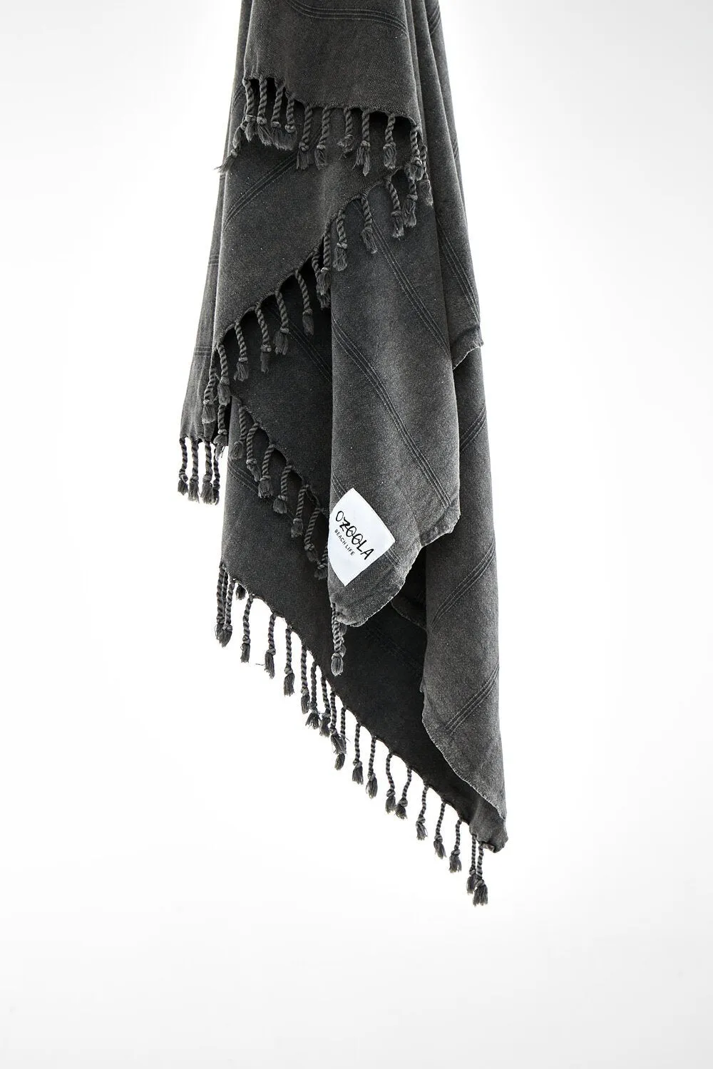 Stonewash Turkish Towel – Charcoal