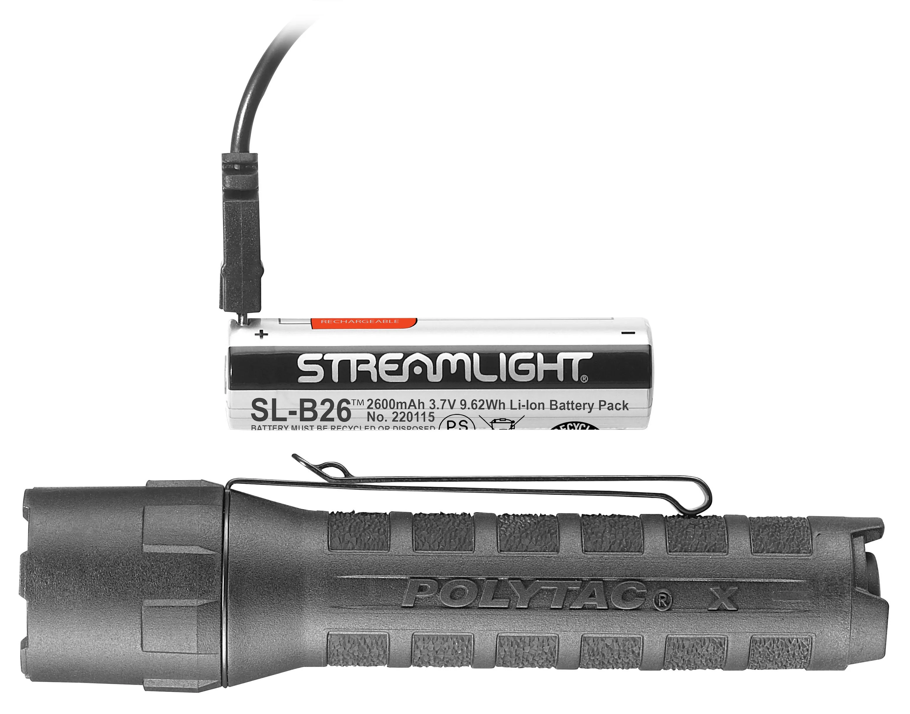 Streamlight Polytac-X USB Flashlight - Black