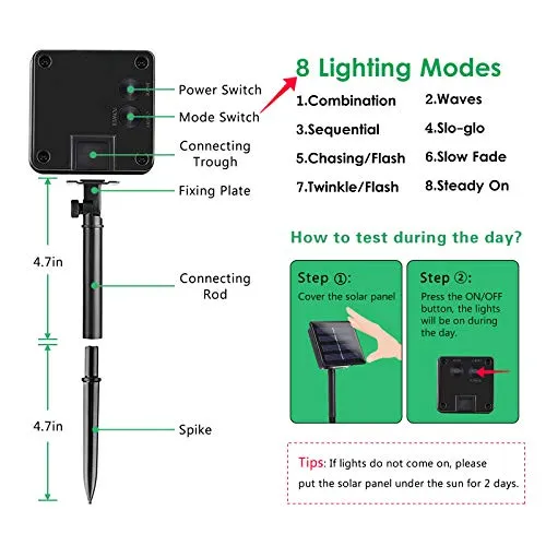 Super-Long 2-Pack 170FT Solar Christmas Lights, 480 LED Extra-Bright Solar String Lights Outdoor, Waterproof Green Wire 8 Modes Solar Lights for Outside Christmas Decorations -Auto On/Off (Warm White)