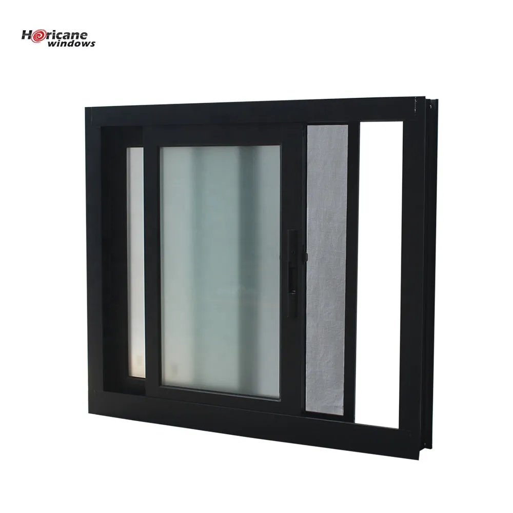 Superhouse New design double glazed slide aluminium frame sliding frosted glass window with mosquito net