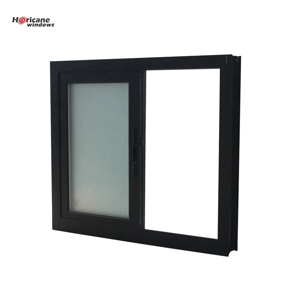 Superhouse New design double glazed slide aluminium frame sliding frosted glass window with mosquito net