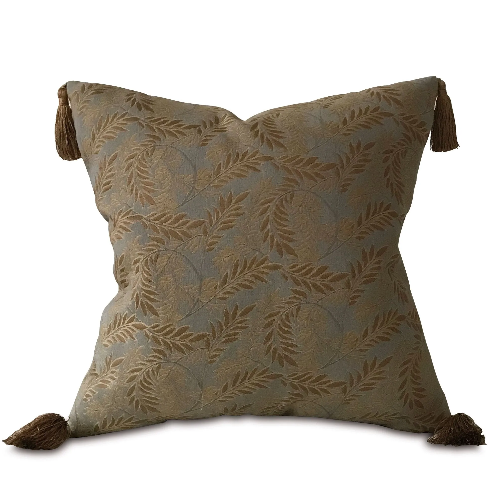 Teal and Gold Botanical Throw Pillow Cover 20x20