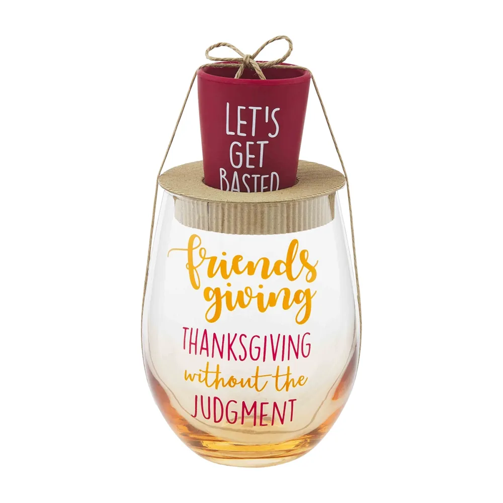 Thanksgiving Wine & Shot Glass Set - 2 Style Options