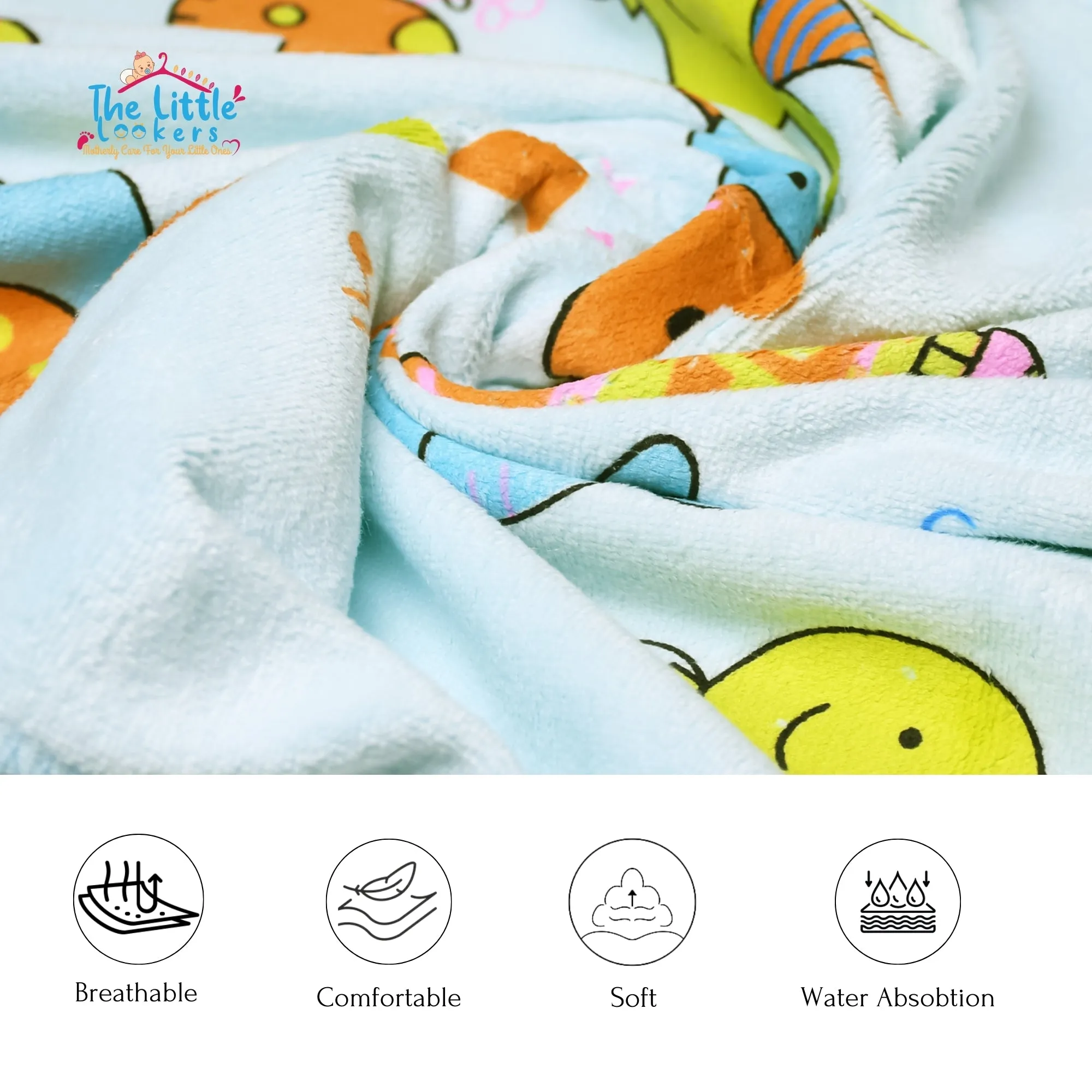 THE LITTLE LOOKERS Towel for Newborn/ Baby/ Kids| Super Soft Baby Bath Towel Set for Infants/ Bathing Accessories (Pack of 2)