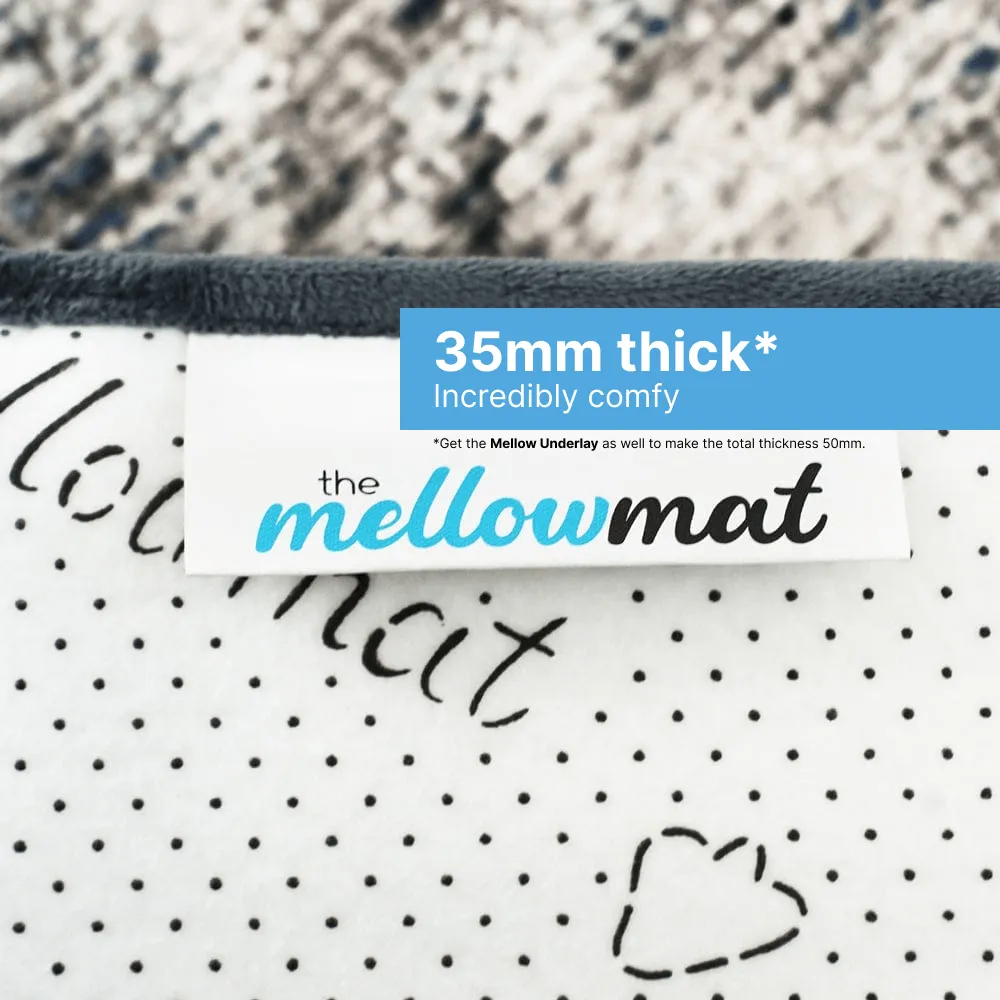 The Mellow Mat® Designer Print | Grey Expressions (Soft Touch Sensory Tatami Rug)