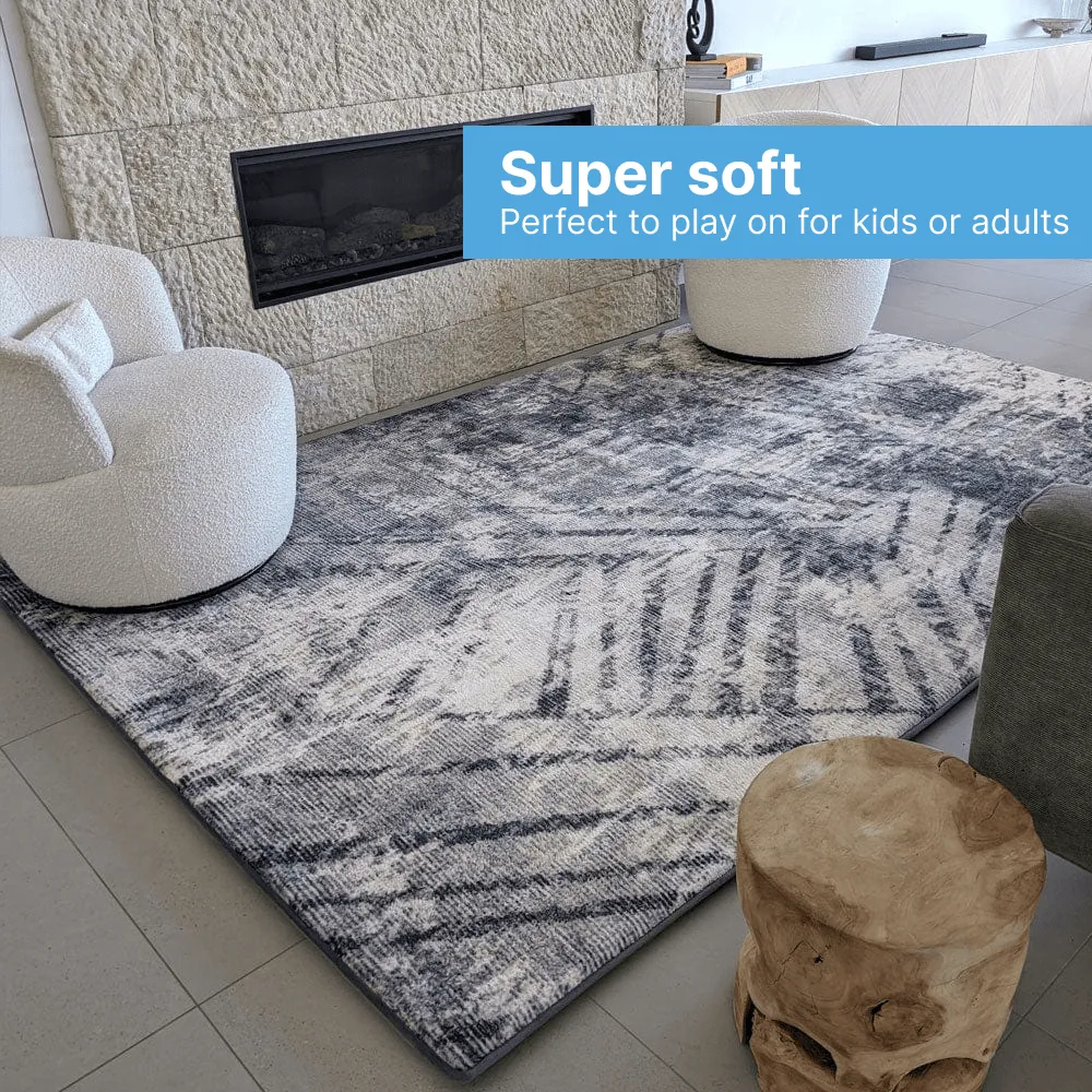 The Mellow Mat® Designer Print | Grey Expressions (Soft Touch Sensory Tatami Rug)