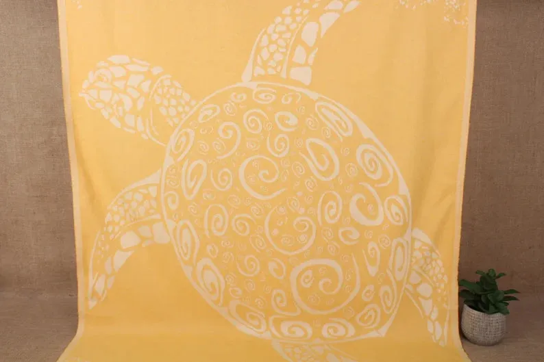 The Original Mustard Turkish Turtle Beach Towel