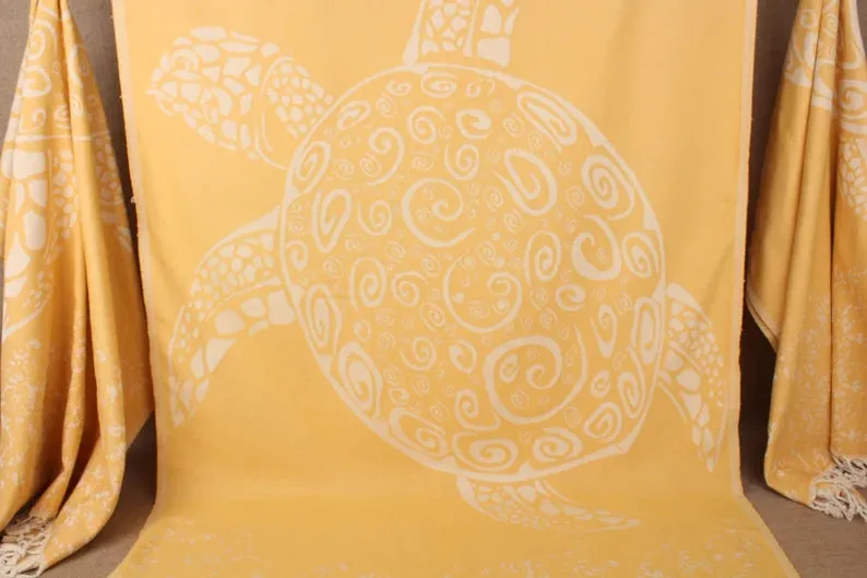 The Original Mustard Turkish Turtle Beach Towel