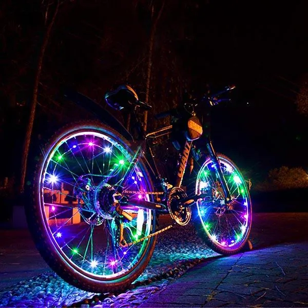 TheLAShop 20 LEDs 2m Automatic Bicycle Spoke Rim String Light Color Opt