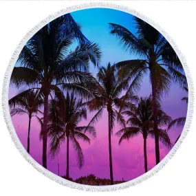 Tropical Skies Round Beach Towel