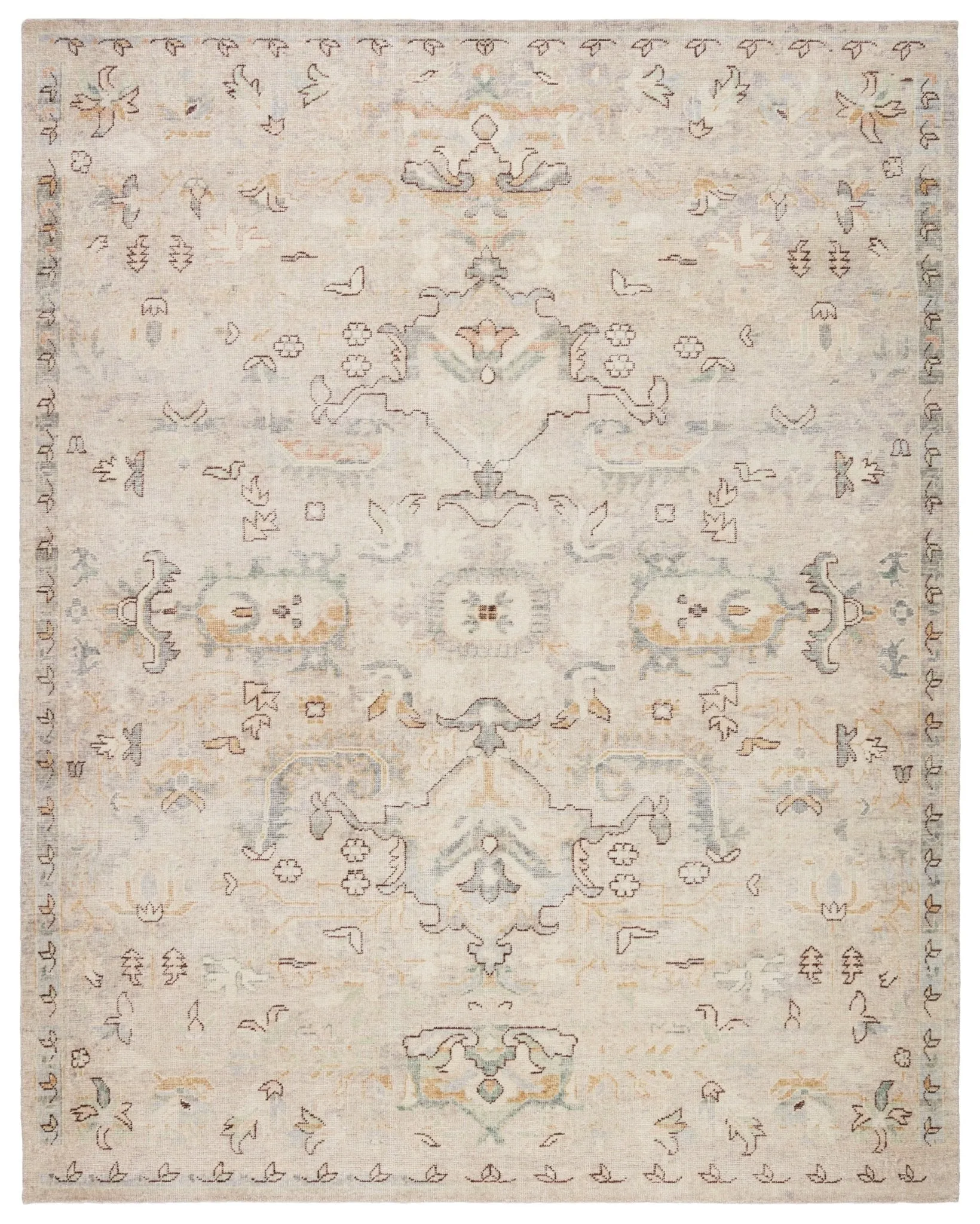 UJR0130 Luxury Hand-Knotted Natural Low-Pile Rug