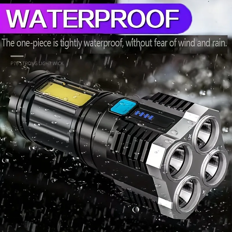 UltraBright Rechargeable Outdoor Searchlight with COB Side Light