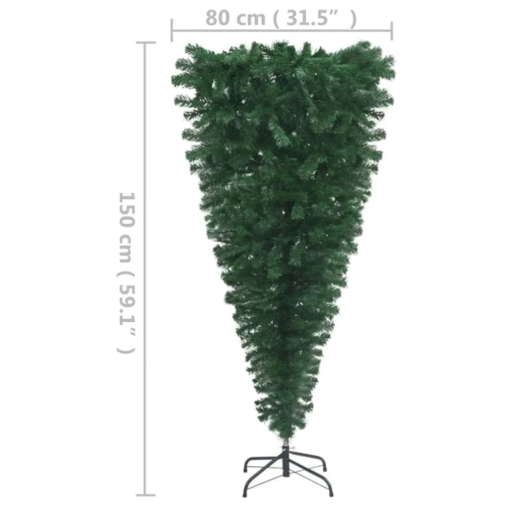 Upside-down Artificial Pre-lit Christmas Tree Green 59.1"