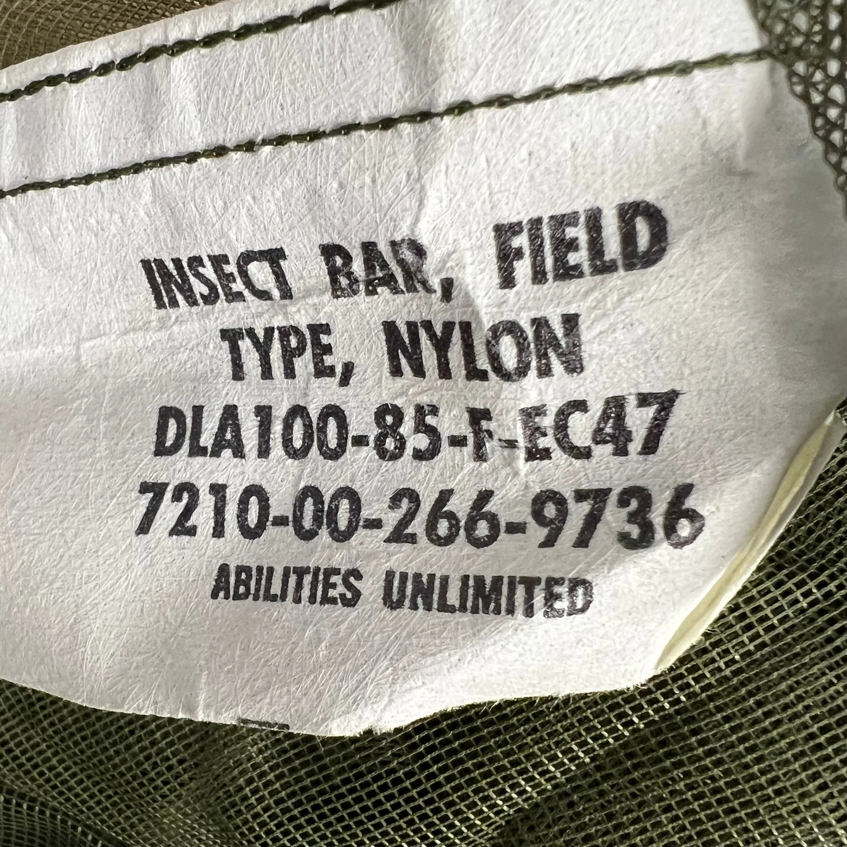 U.S. Military Issue Mosquito Insect Net New