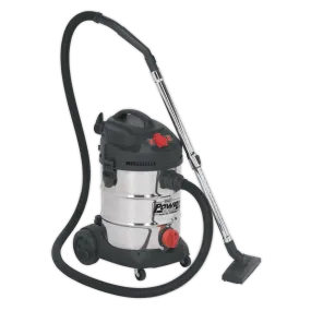 Vacuum Cleaner Industrial 30L 1400W/230V Stainless Drum Auto Start