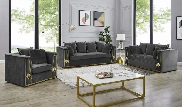 VALENTINO SOFA & LOVESEAT DARK GRAY (!! SUPER SALE !!)