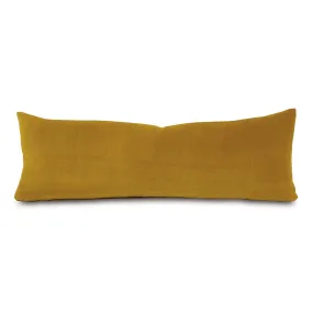 Velvet Extra Long Lumbar Pillow Cover 13x36 in Mustard