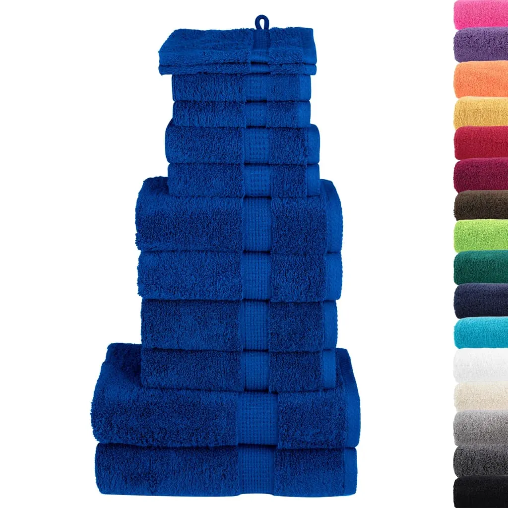 vidaXL 12 Piece Premium Towel Set SOLUND Blue 600 gsm - Luxurious, Soft, and Absorbent