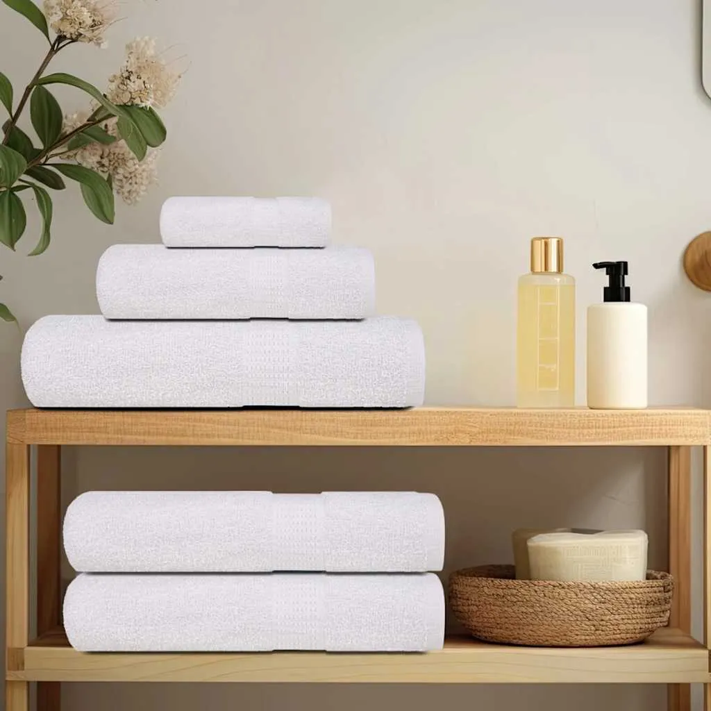 vidaXL 12 Piece Towel Set White 360 gsm 100% Cotton