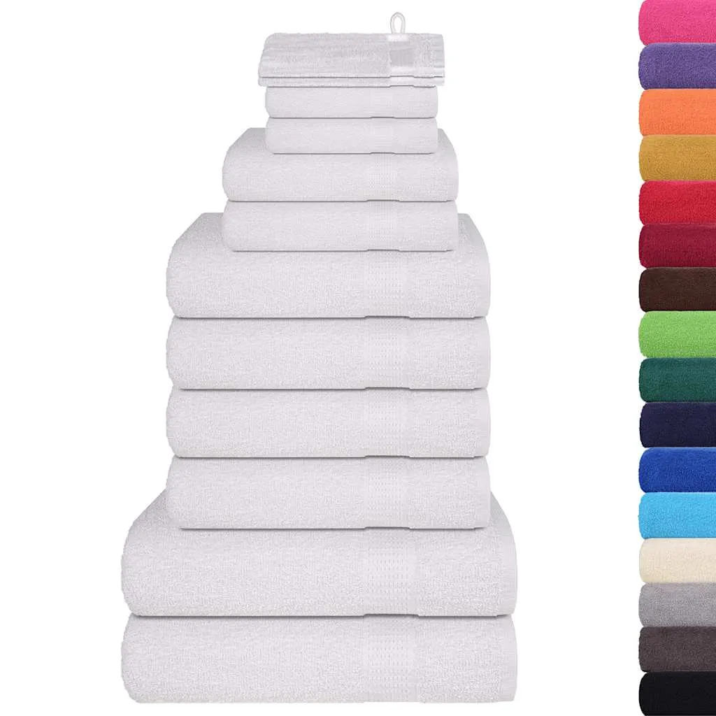 vidaXL 12 Piece Towel Set White 360 gsm 100% Cotton