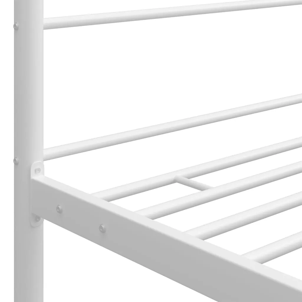 vidaXL Canopy Bed Frame without Mattress White Metal 200x200 cm