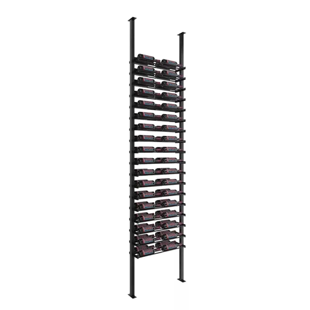 VintageView Evolution 72 Bottles Low Profile Ultra Slim Floor-to-Ceiling Wine Rack LP-FCP-KIT-2C-2-K