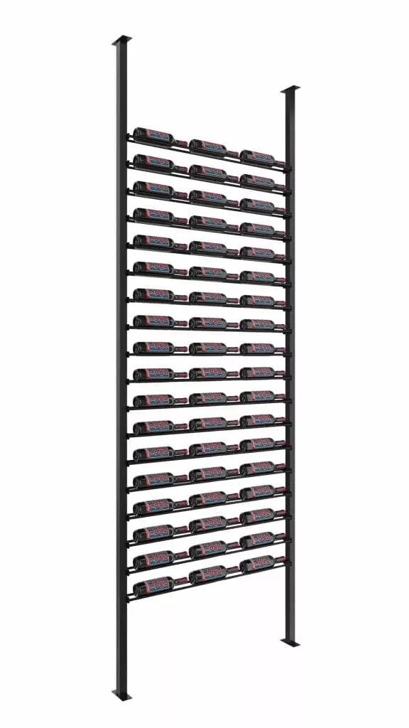 VintageView Single Depth Evolution Low Profile Ultra Slim Floor-to-Ceiling Wine Rack 10 3C 54 bottles LP-FCP-KIT-1-K