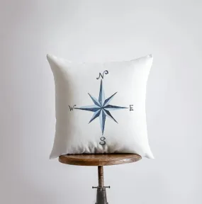 Watercolor Compass | Throw Pillow | Home Decor | Modern Decor | Nautical | Ocean | Gift for Her | Accent Pillow Cover | Beach | Sea