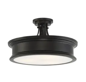 Watkins 3 Light Bronze Semi Flush