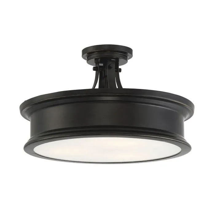 Watkins 3 Light Bronze Semi Flush