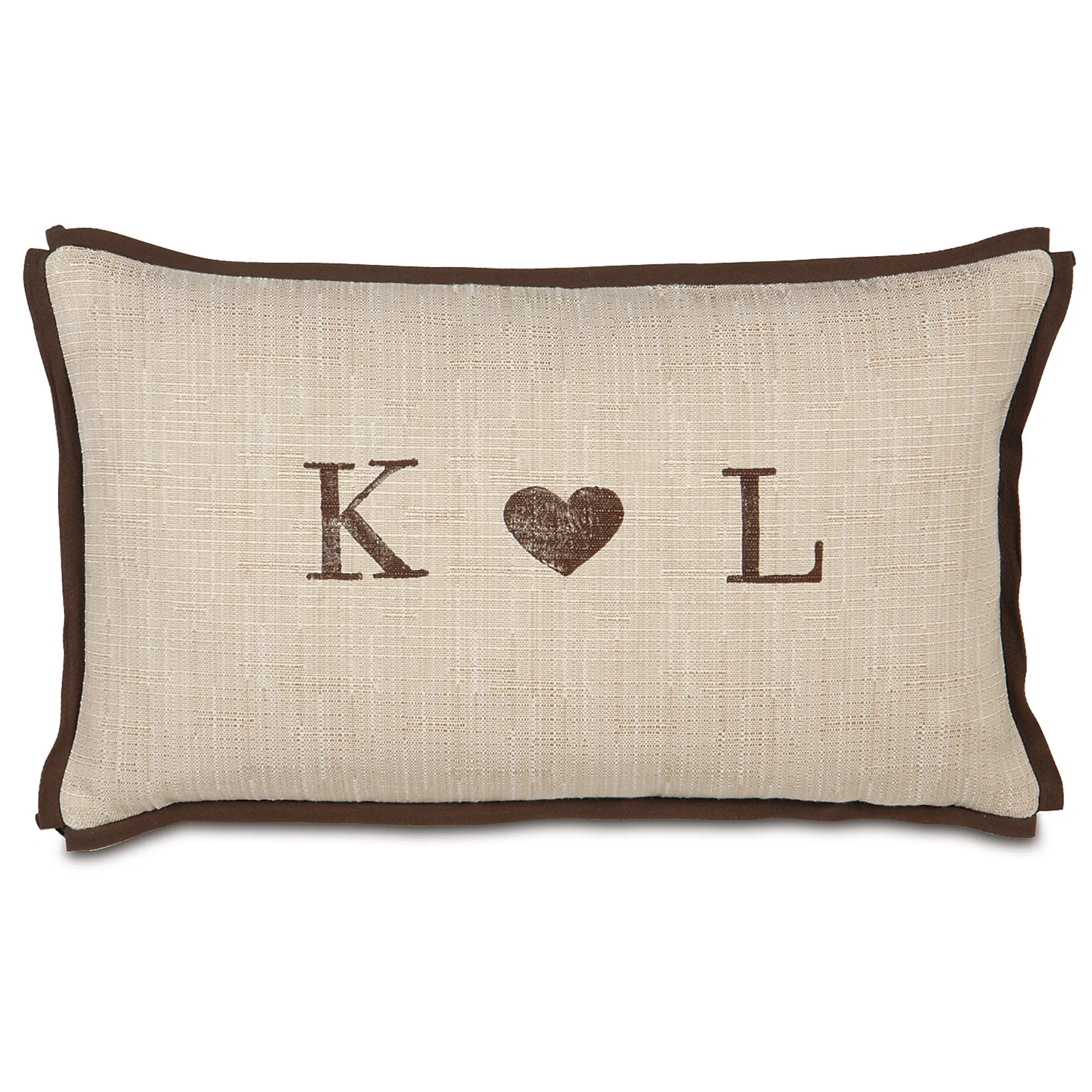 Wedding 'K ♥ L' Lumbar Pillow Cover 13x22