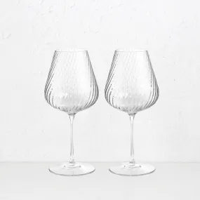 WEDGWOOD  |  VERA WANG SWIRL WHITE WINE GLASS  |  SET OF 2