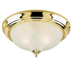 Westinghouse 6430300 3 Light Flush Polished Brass Finish with Frosted Swirl Glass