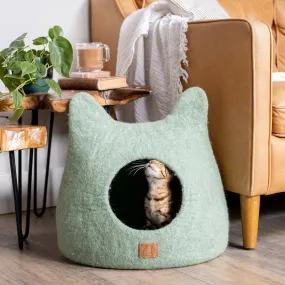 Whimsical Cat Ear Cave Bed - Eucalyptus Green